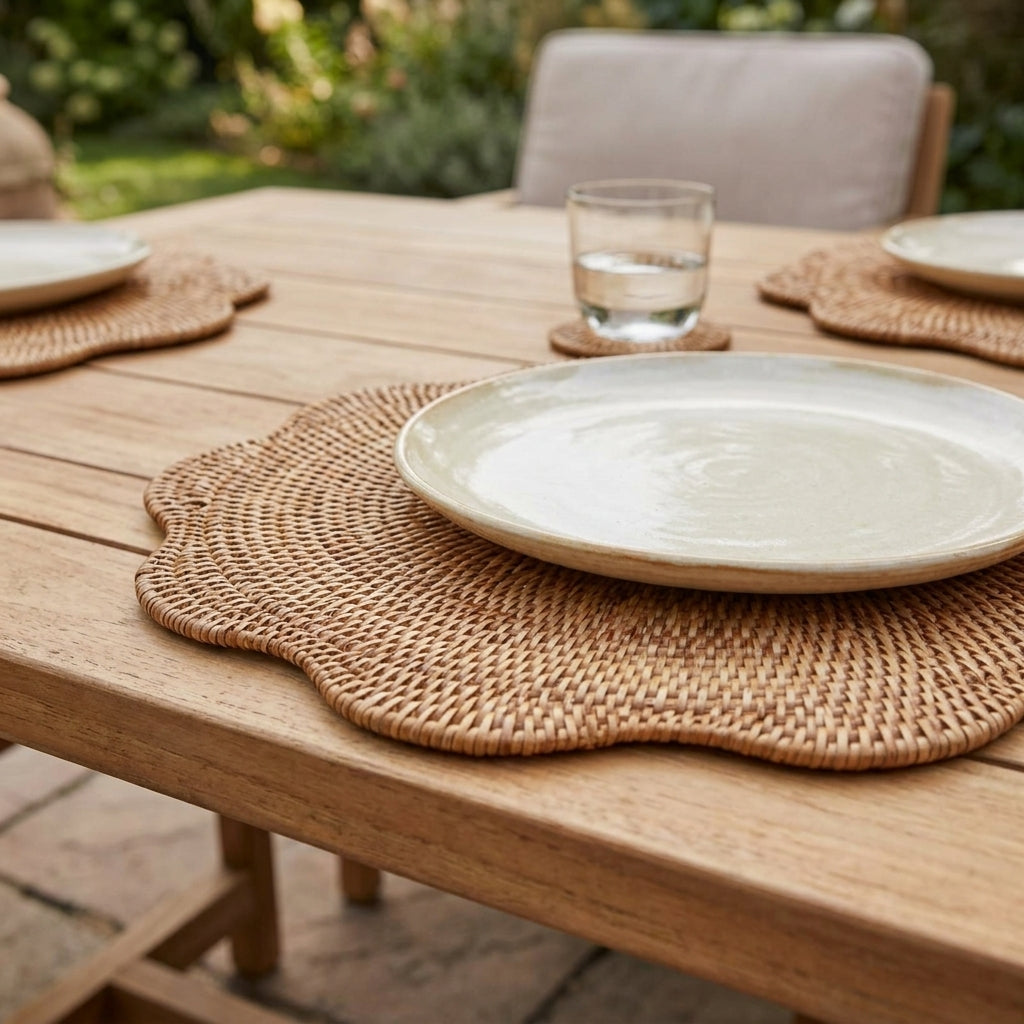 Scalloped Rattan Placemat - Natural, photo 2
