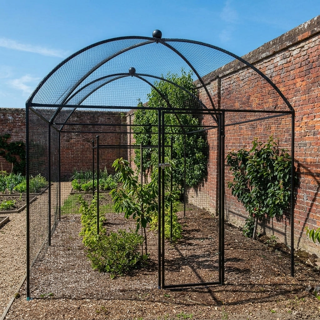 Dome Roof Fruit Cage - Steel with Sphere Finial