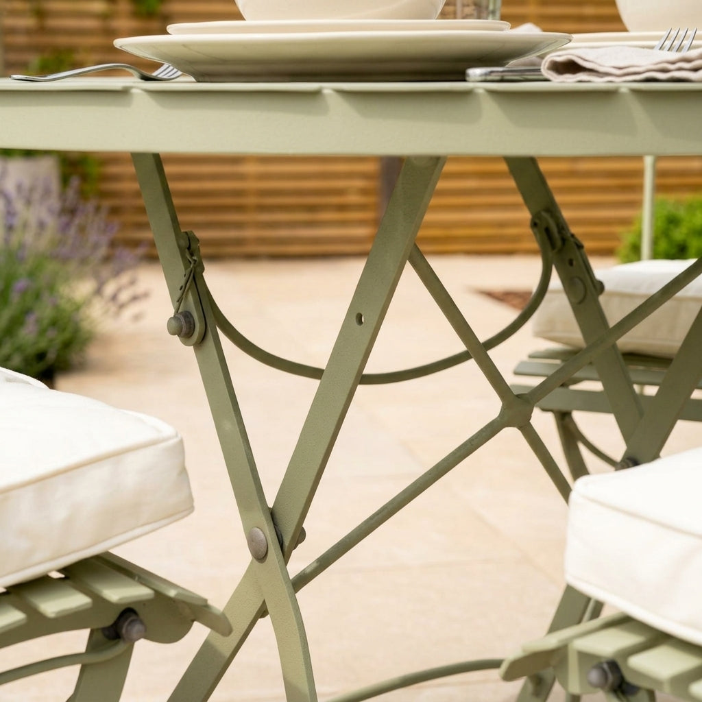 Round Dining Table Set with 4 Chairs - Lichen Green, photo 2